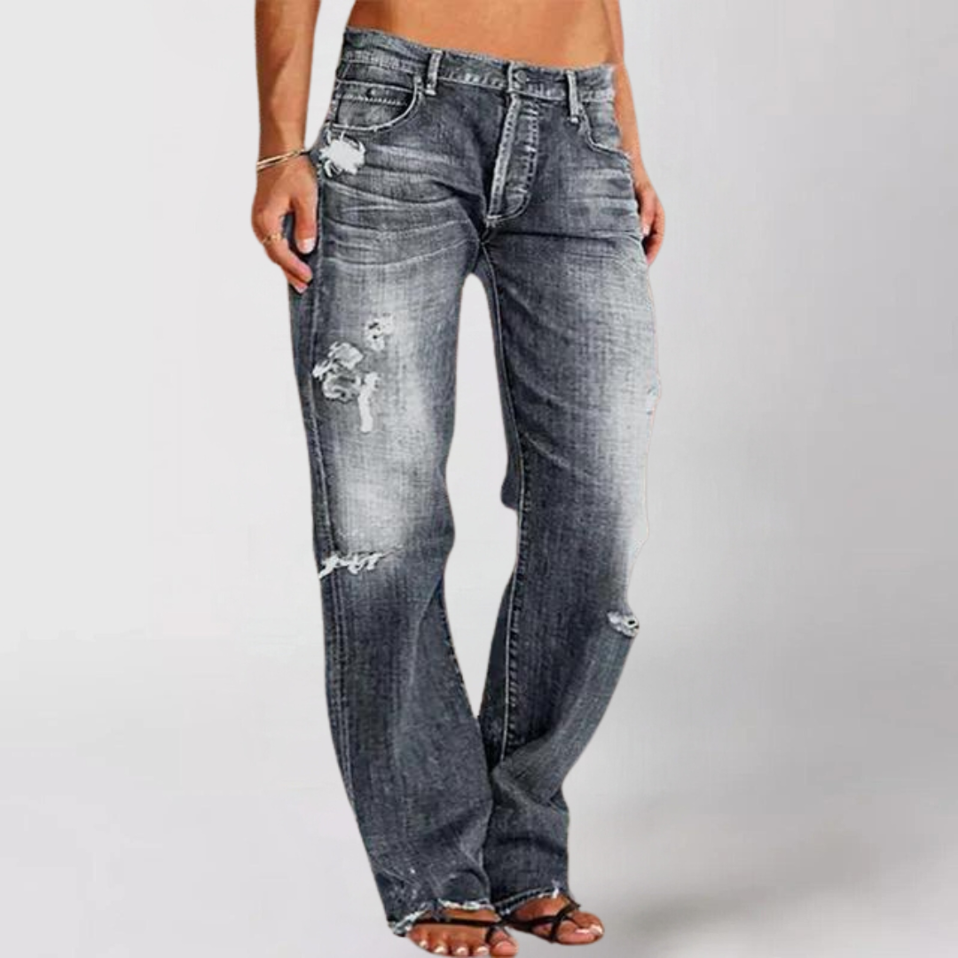 Afslappede denimjeans med brede ben