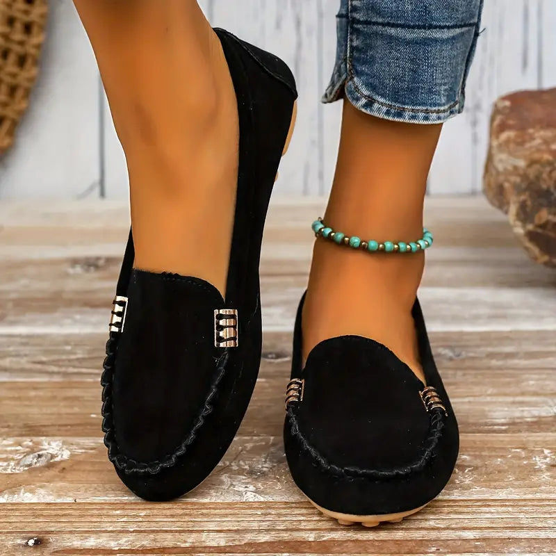 Afslappede flade slip-on-sko til damer - Åndbare og stilfulde