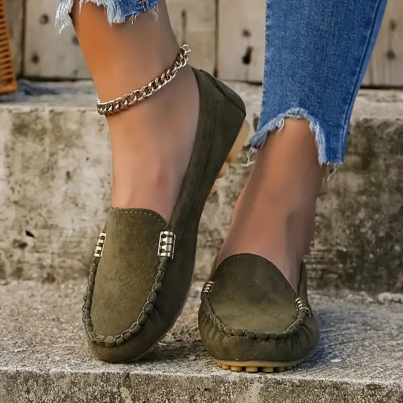 Afslappede flade slip-on-sko til damer - Åndbare og stilfulde