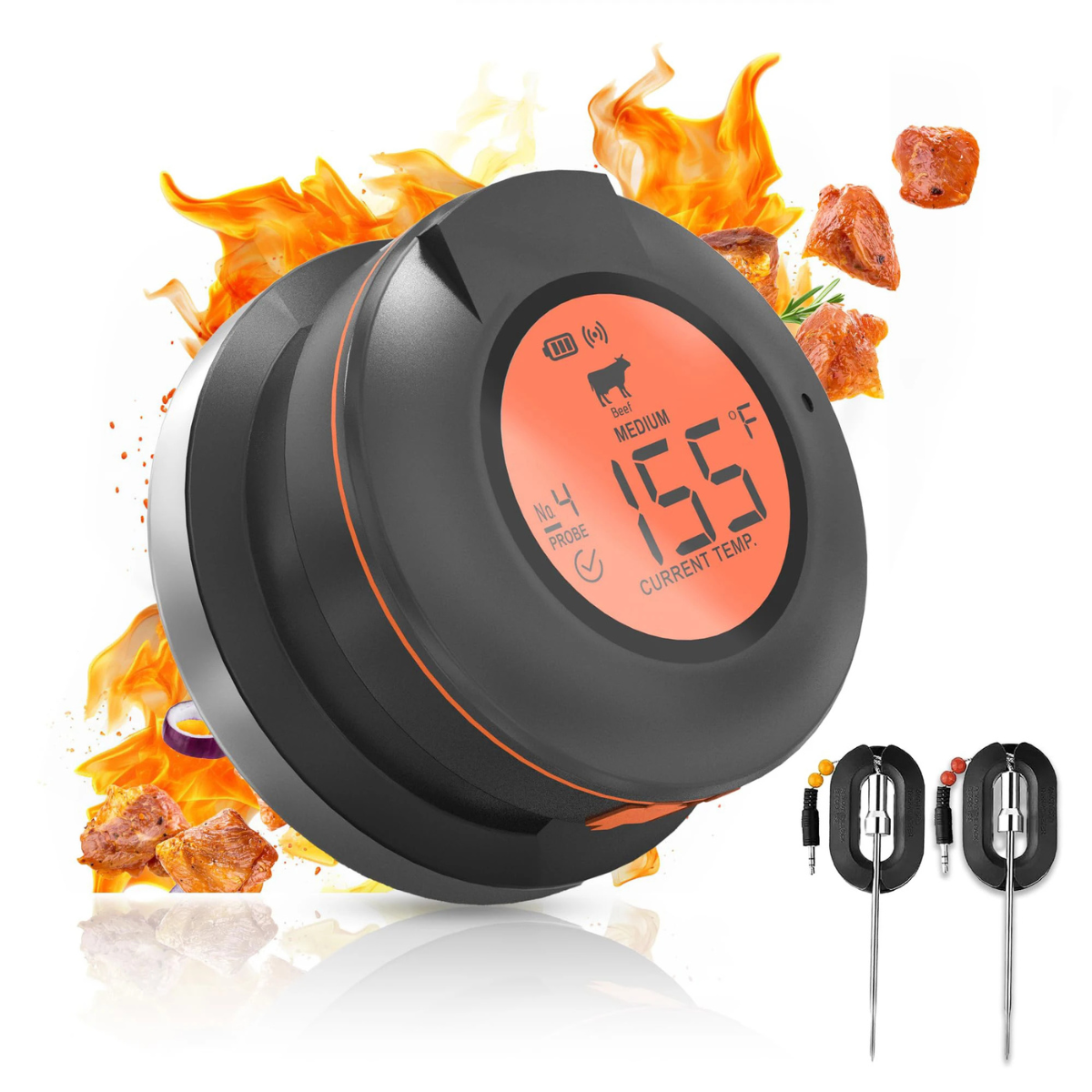 AI BBQ-temperaturtermometer + gratis mobilapp
