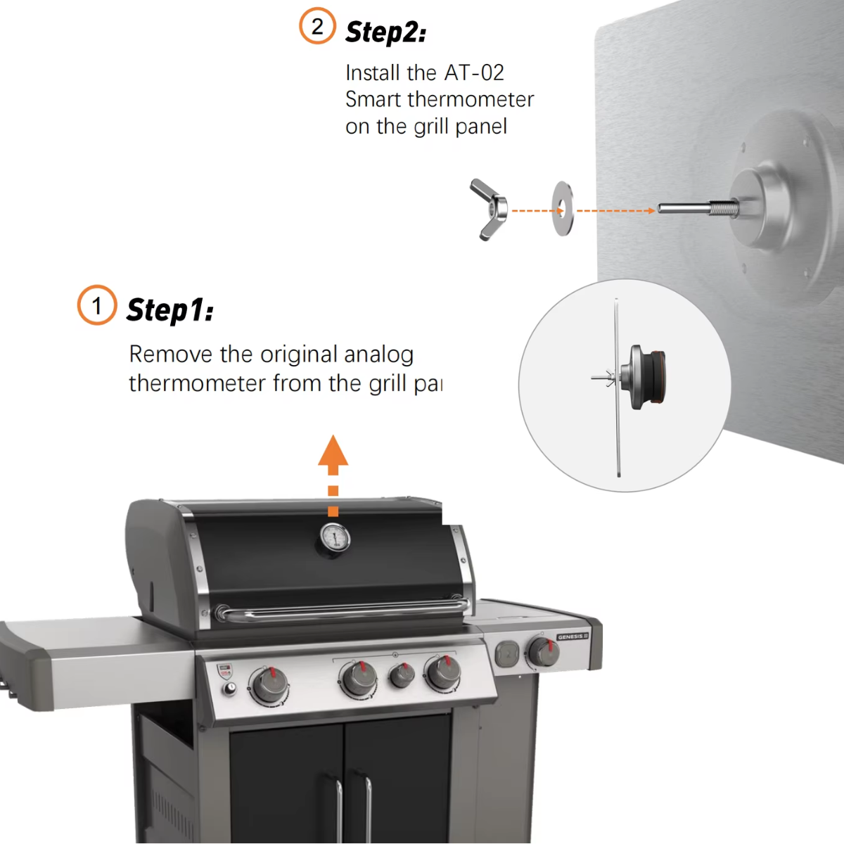 AI BBQ-temperaturtermometer + gratis mobilapp