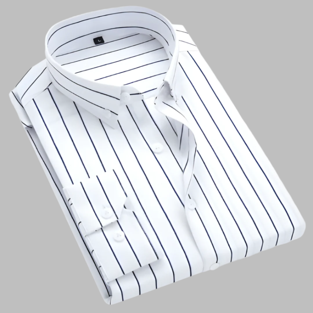Alsidig stribet button-down-skjorte