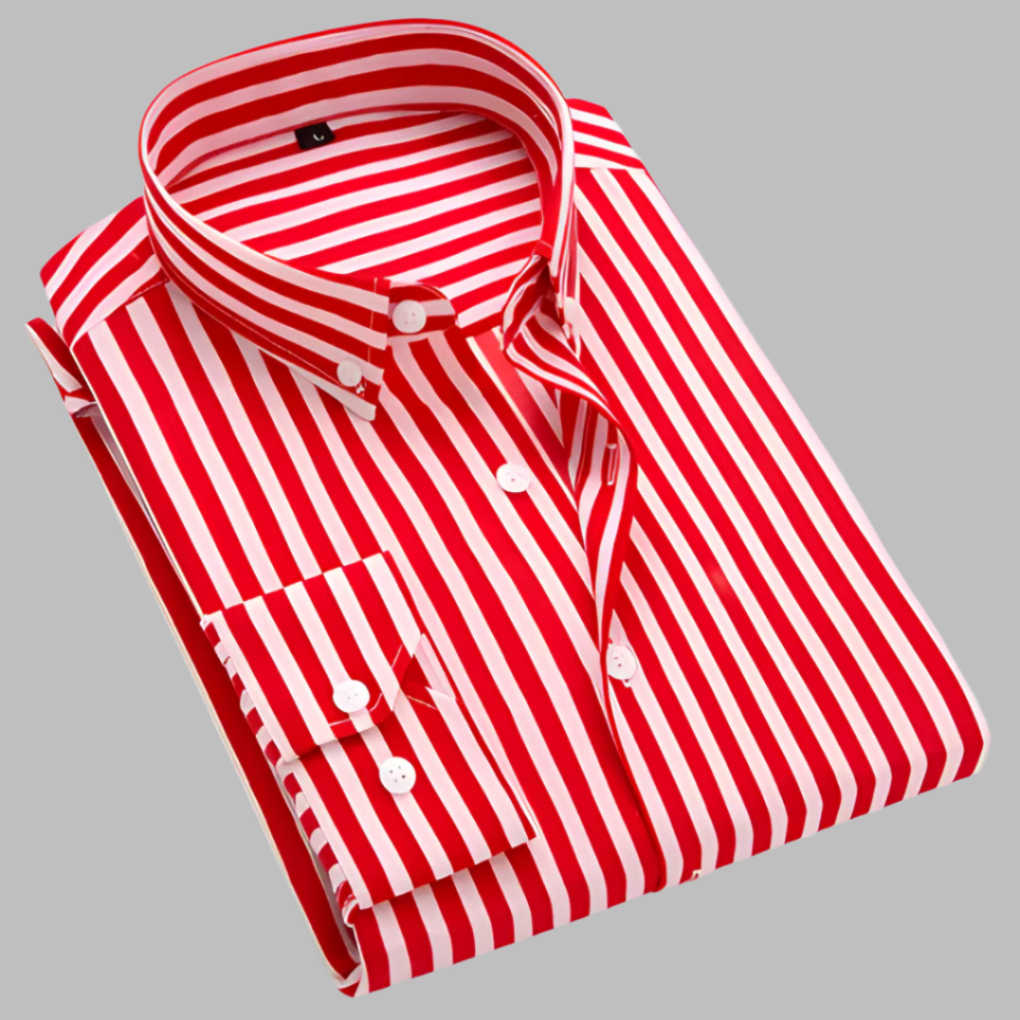 Alsidig stribet button-down-skjorte