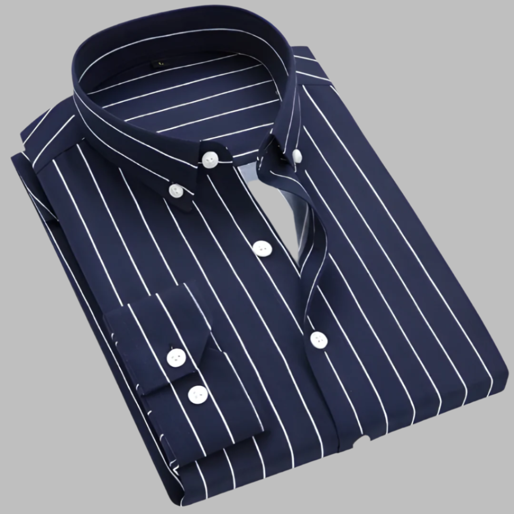 Alsidig stribet button-down-skjorte