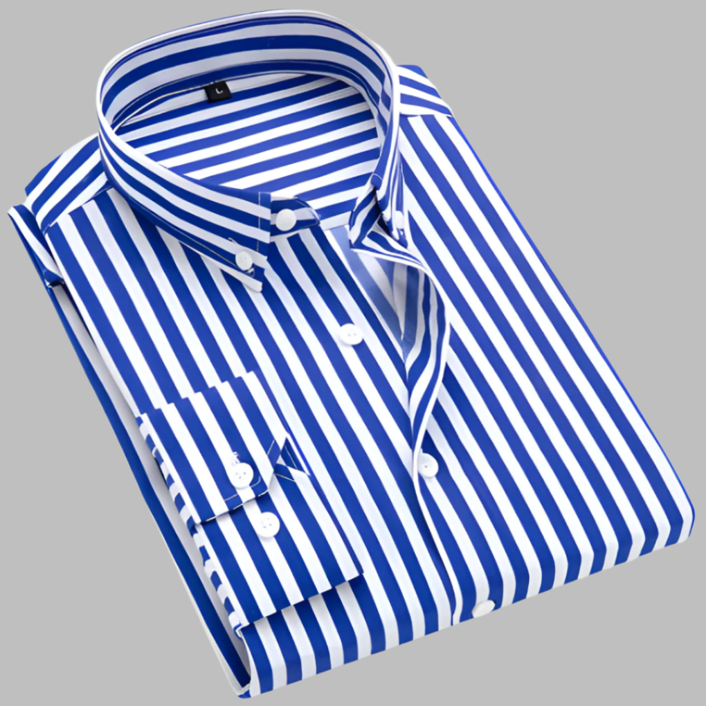 Alsidig stribet button-down-skjorte