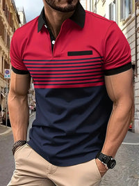 Åndbar stribet poloshirt