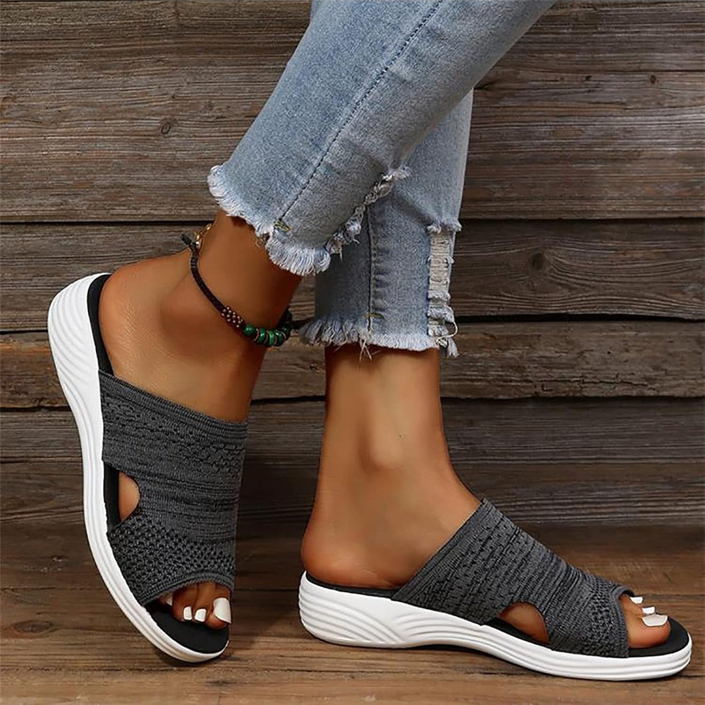 Åndbare slip-ons til damer med polstret sål
