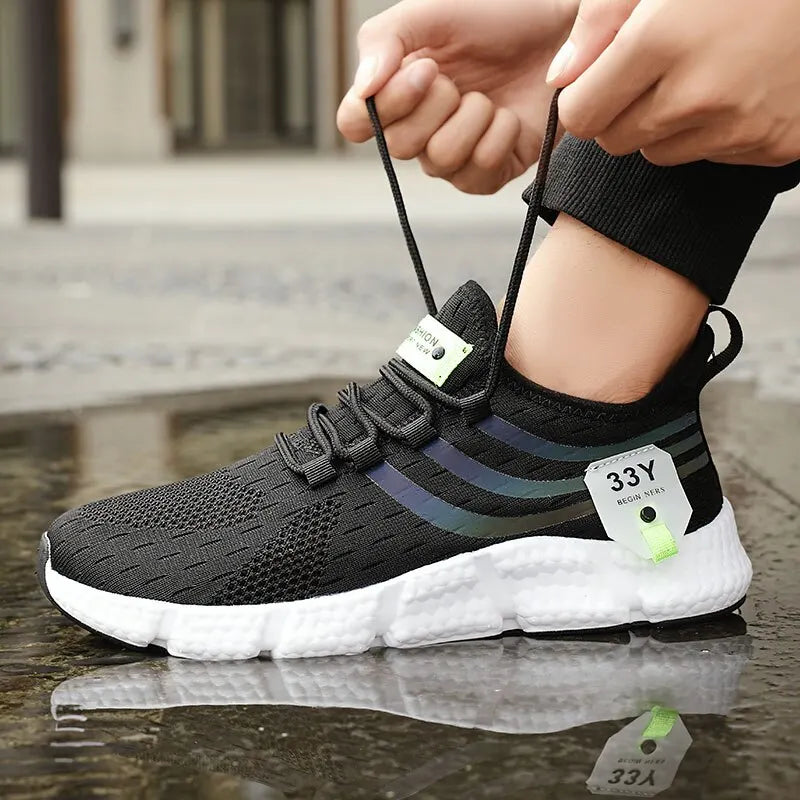 Atletiske herresneakers med snøre