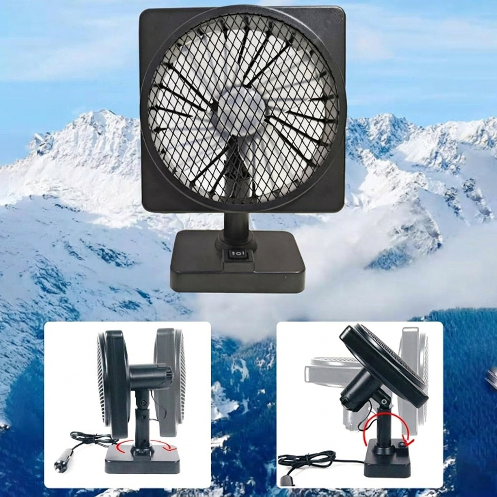 Bærbar 12V køleventilator til bil med 360°