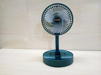 Bærbar 6-tommers standventilator | Sammenklappelig teleskopfod/USB | Genopladeligt batteri | 3 hastigheder, superstøjsvag, højdejusterbar