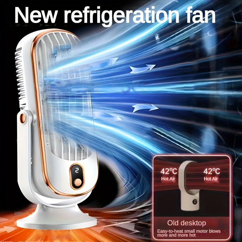 Bærbar airconditionventilator - stort batteri, dobbeltmotor, luftkøler med 5 hastigheder og 720° surround-luftblæser - ideel til kontor, camping, udendørs autocamper, USB-ventilator - gave til thanksgiving, halloween og jul