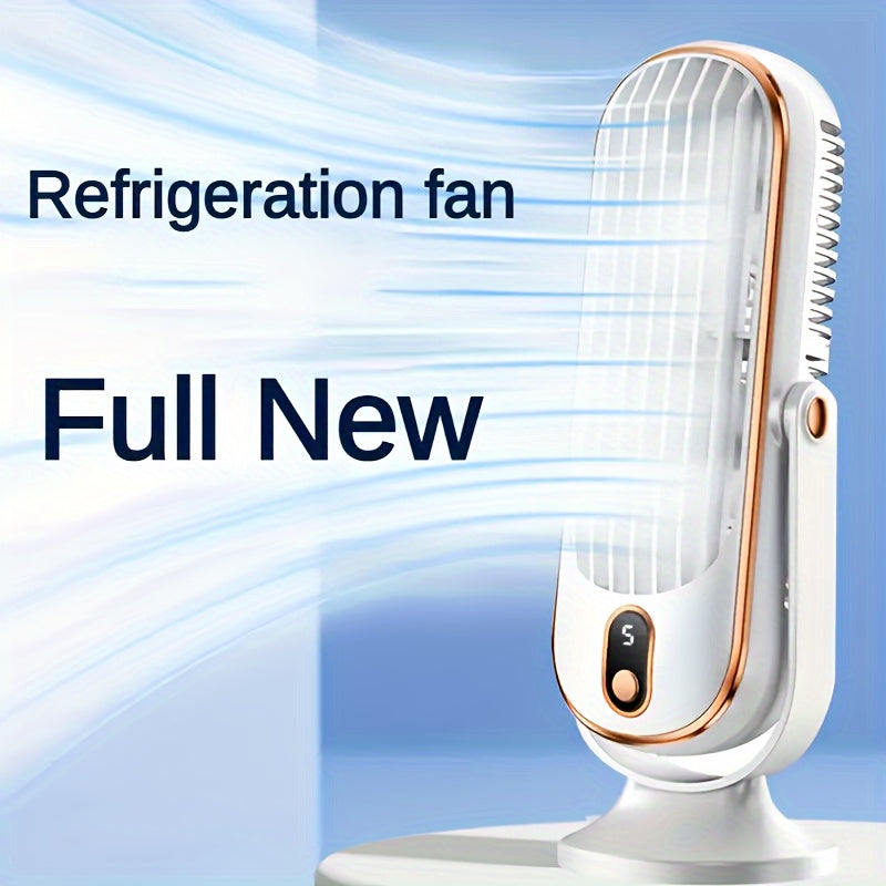 Bærbar airconditionventilator - stort batteri, dobbeltmotor, luftkøler med 5 hastigheder og 720° surround-luftblæser - ideel til kontor, camping, udendørs autocamper, USB-ventilator - gave til thanksgiving, halloween og jul