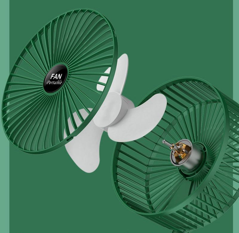 Bærbar og genopladelig ventilator med 3 hastigheder
