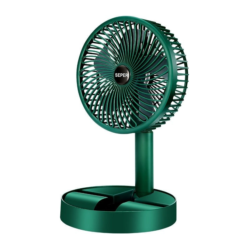 Bærbar og genopladelig ventilator med 3 hastigheder