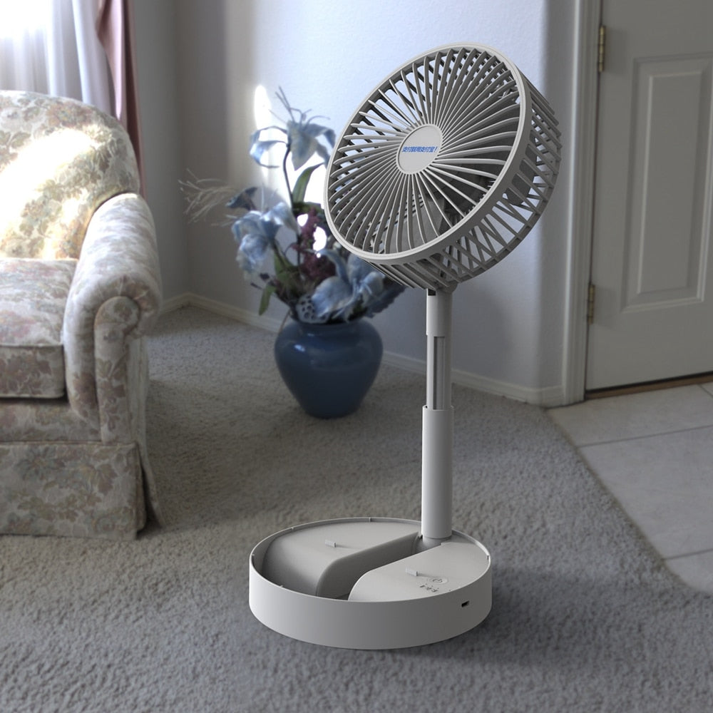Bærbar og genopladelig ventilator med 3 hastigheder
