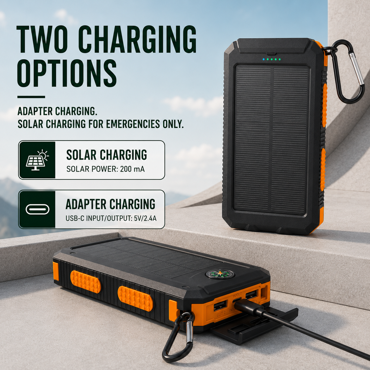 Bærbar powerbank 10.000 mAh