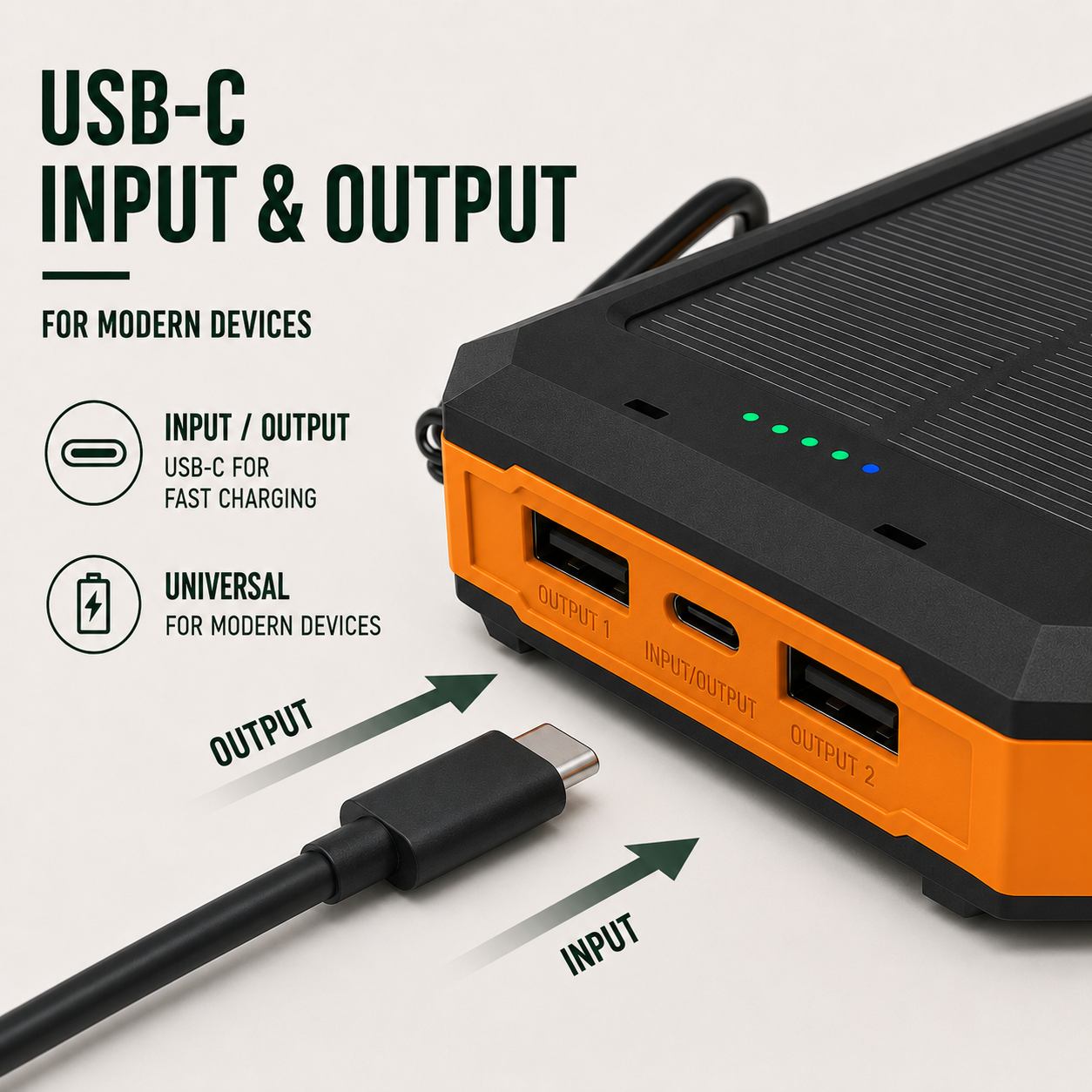 Bærbar powerbank 10.000 mAh