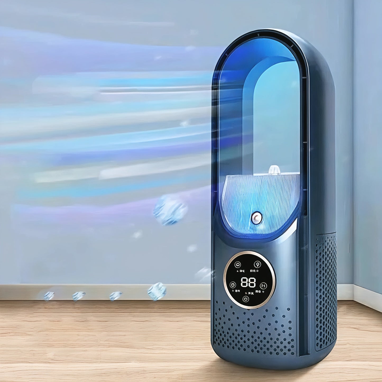 Bærbar, støjsvag luftkøler og bladeløs ventilator