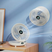 Bærbar vægventilator | Multifunktionel, USB-genopladelig og hviskestille til hjemmet, kontoret og udendørs brug