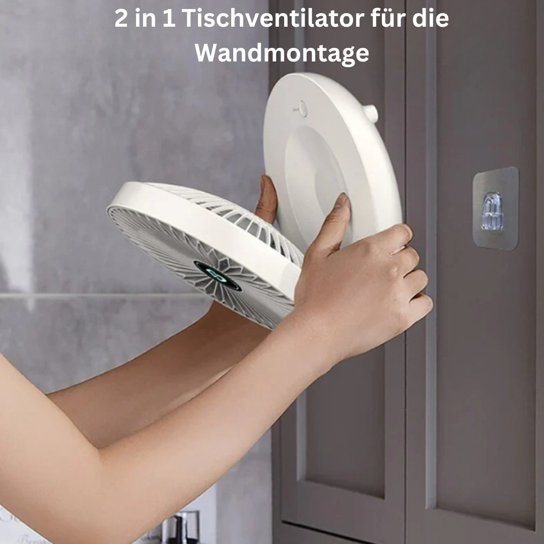 Bærbar vægventilator | Multifunktionel, USB-genopladelig og hviskestille til hjemmet, kontoret og udendørs brug