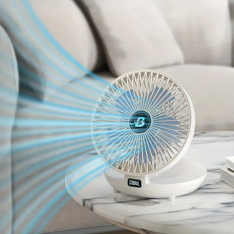 Bærbar vægventilator | Multifunktionel, USB-genopladelig og hviskestille til hjemmet, kontoret og udendørs brug