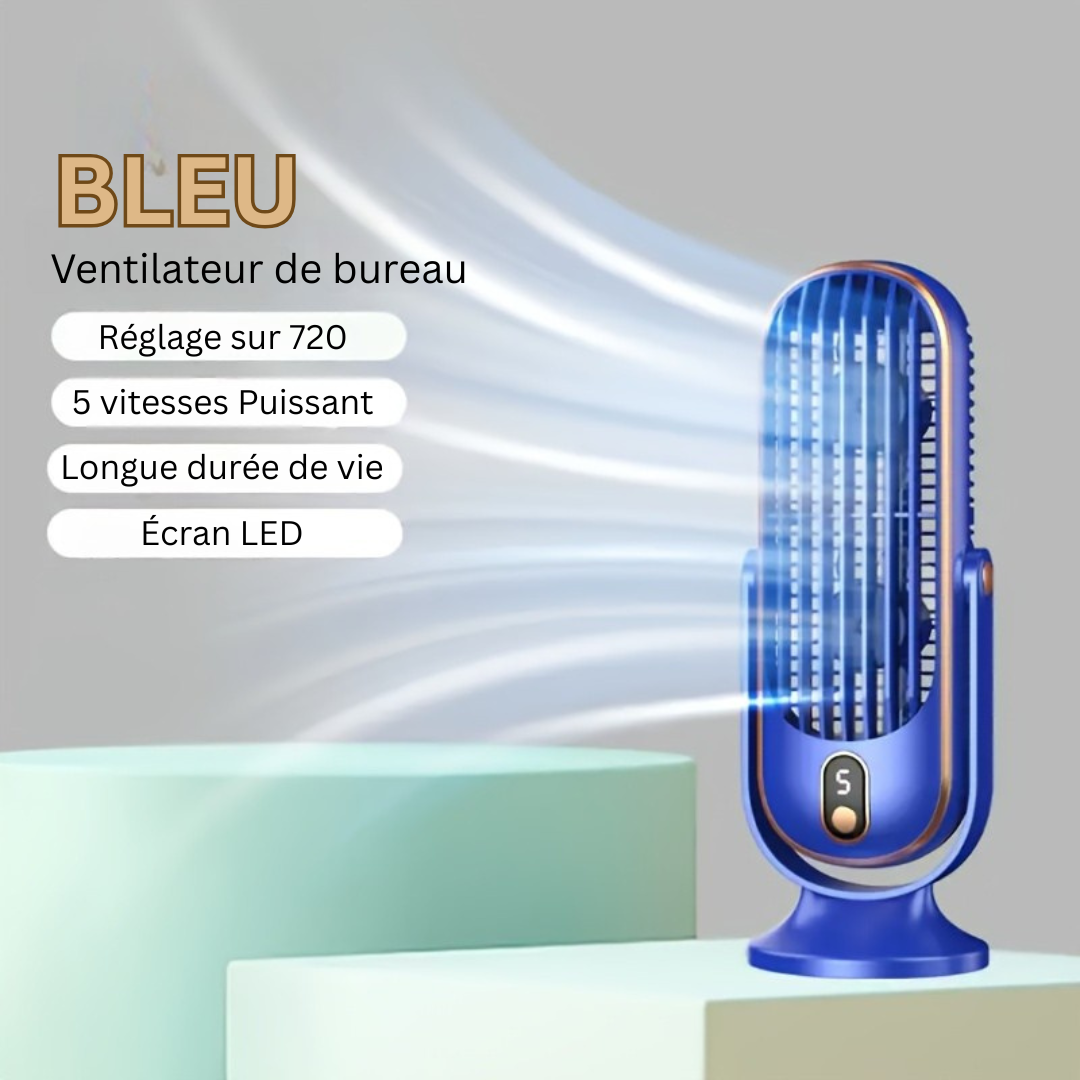 Bærbar ventilator med dobbeltmotor og 720° rotation