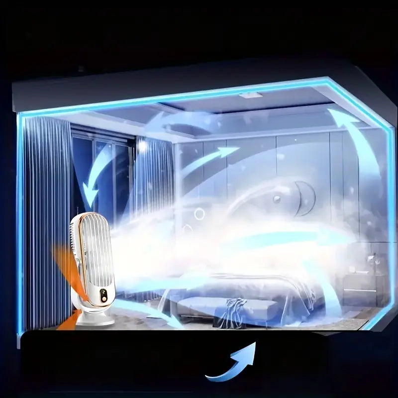 Bærbart mini-airconditionanlæg med USB-opladning – 5 hastigheder og 720° rotation