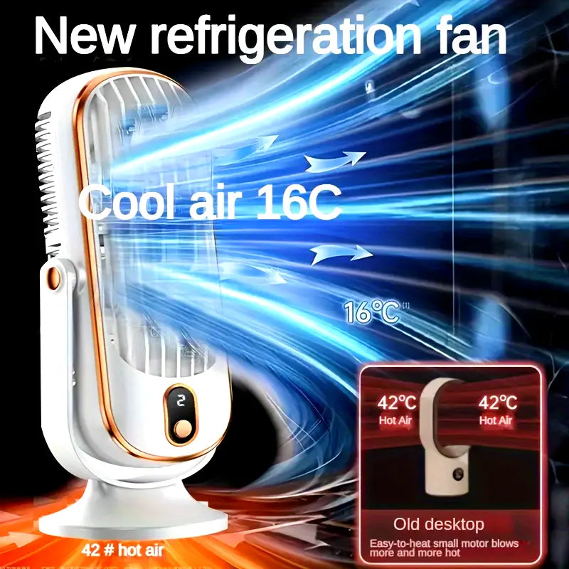 Bærbart mini-airconditionanlæg med USB-opladning – 5 hastigheder og 720° rotation