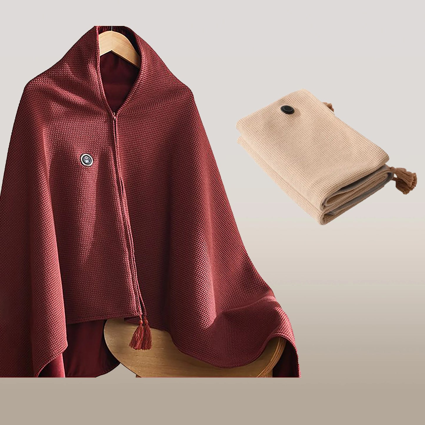 Bærbart varmetæppe – USB-drevet rejseplaid med hurtigopvarmende fleece