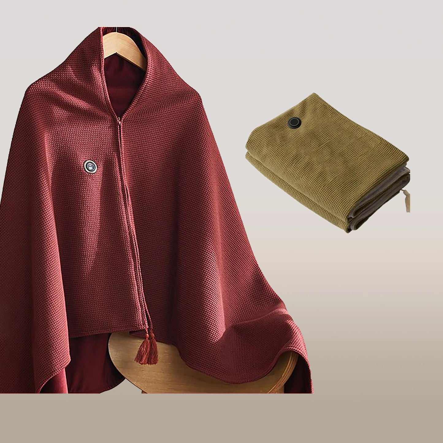 Bærbart varmetæppe – USB-drevet rejseplaid med hurtigopvarmende fleece