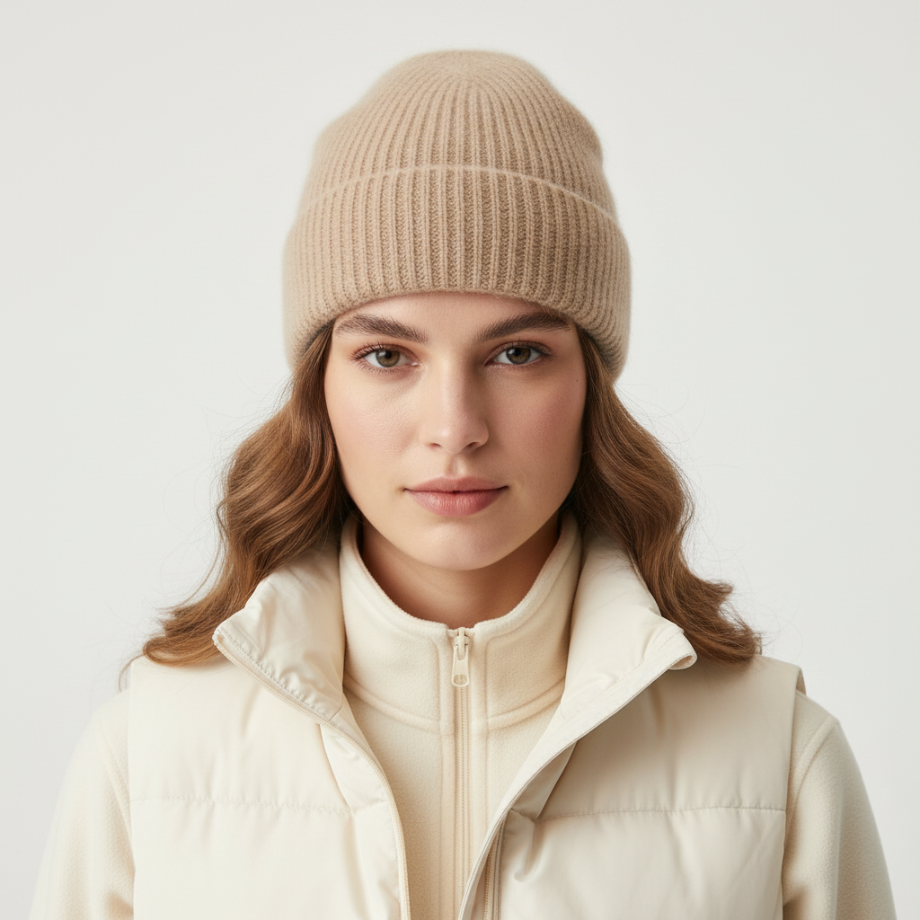 Beanie i blandingsstrik
