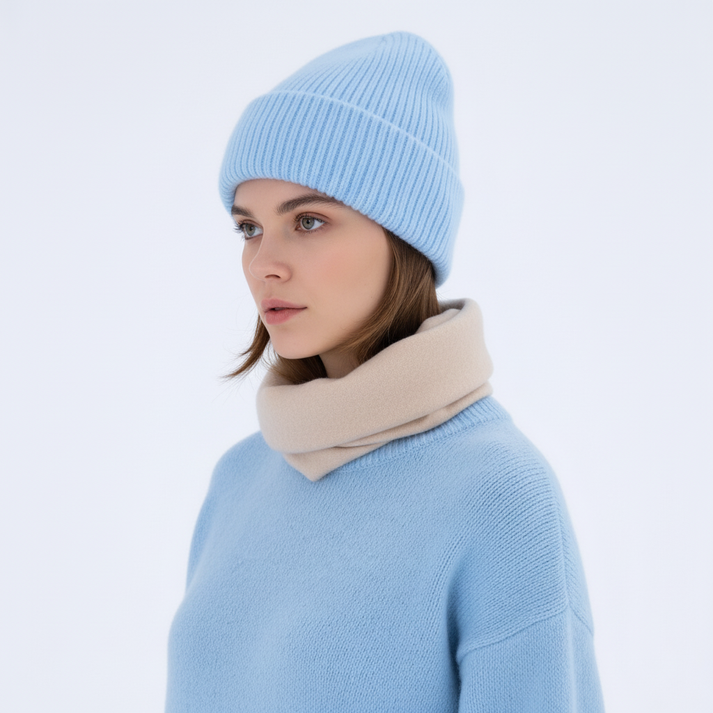 Beanie i blandingsstrik