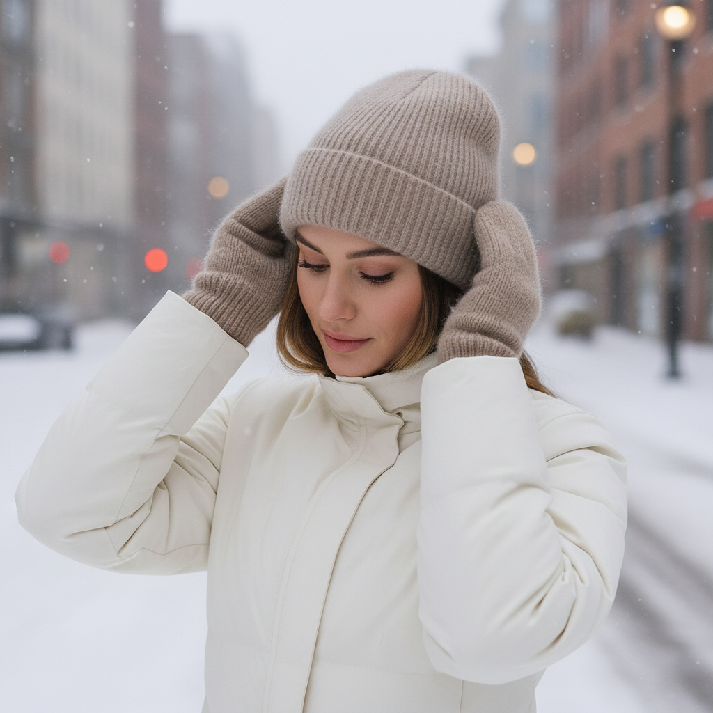 Beanie i blandingsstrik