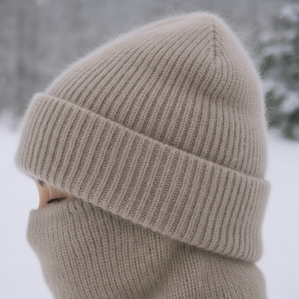 Beanie i blandingsstrik
