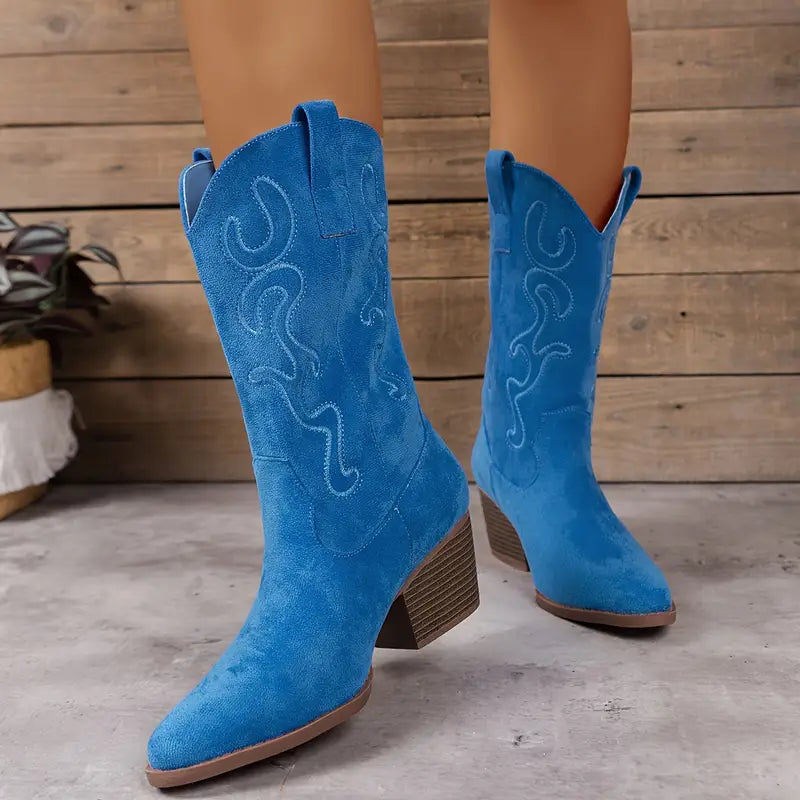 Bløde og elegante cowboy-ankelstøvler til damer - Komfort & stil