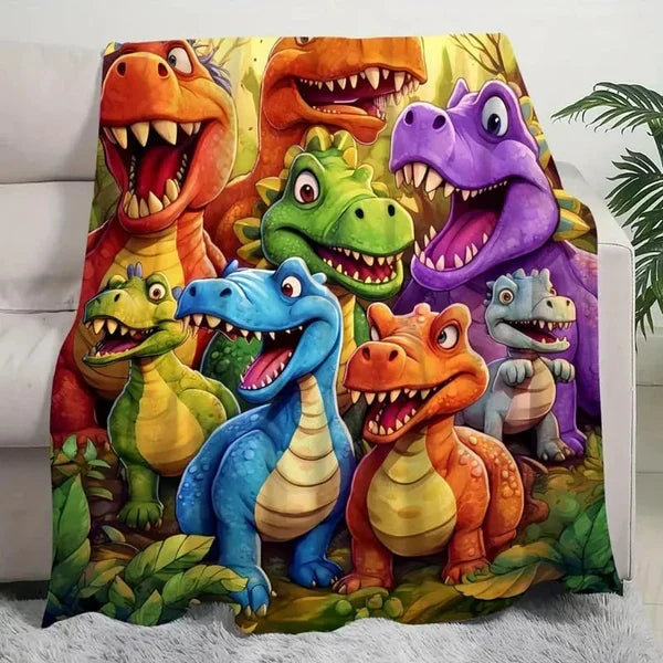 Blødt og hyggeligt dinosaurtæppe til børn