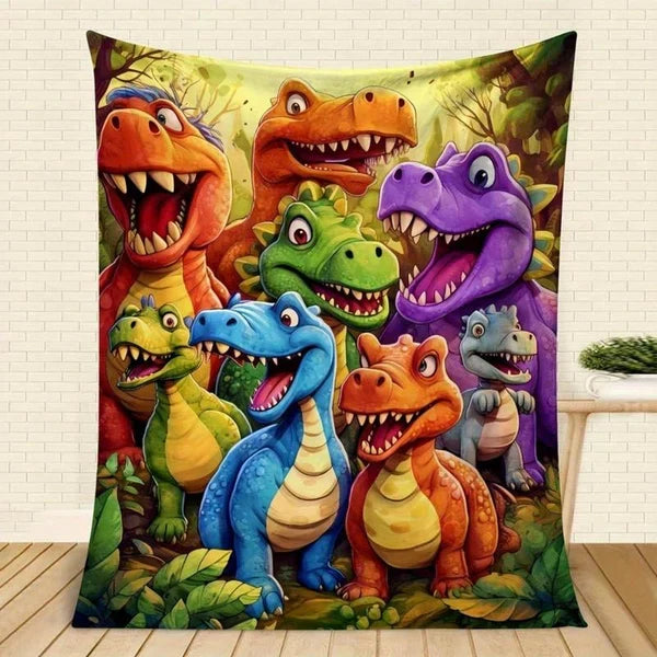 Blødt og hyggeligt dinosaurtæppe til børn