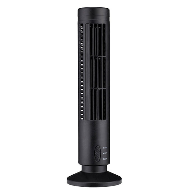 Bladløs USB-elektrisk tårnventilator og aircondition-ventilator (Sort)