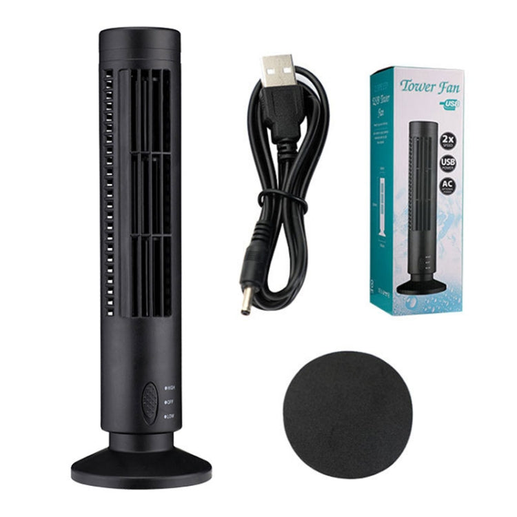 Bladløs USB-elektrisk tårnventilator og aircondition-ventilator (Sort)