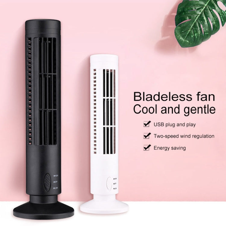 Bladløs USB-elektrisk tårnventilator og aircondition-ventilator (Sort)