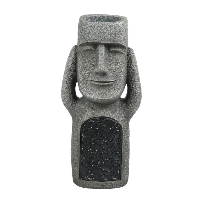 Blomsterkrukke med udskåret ansigt