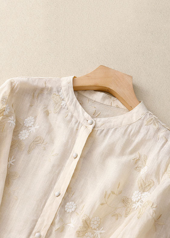 Blomstret gennemknappet damebluse