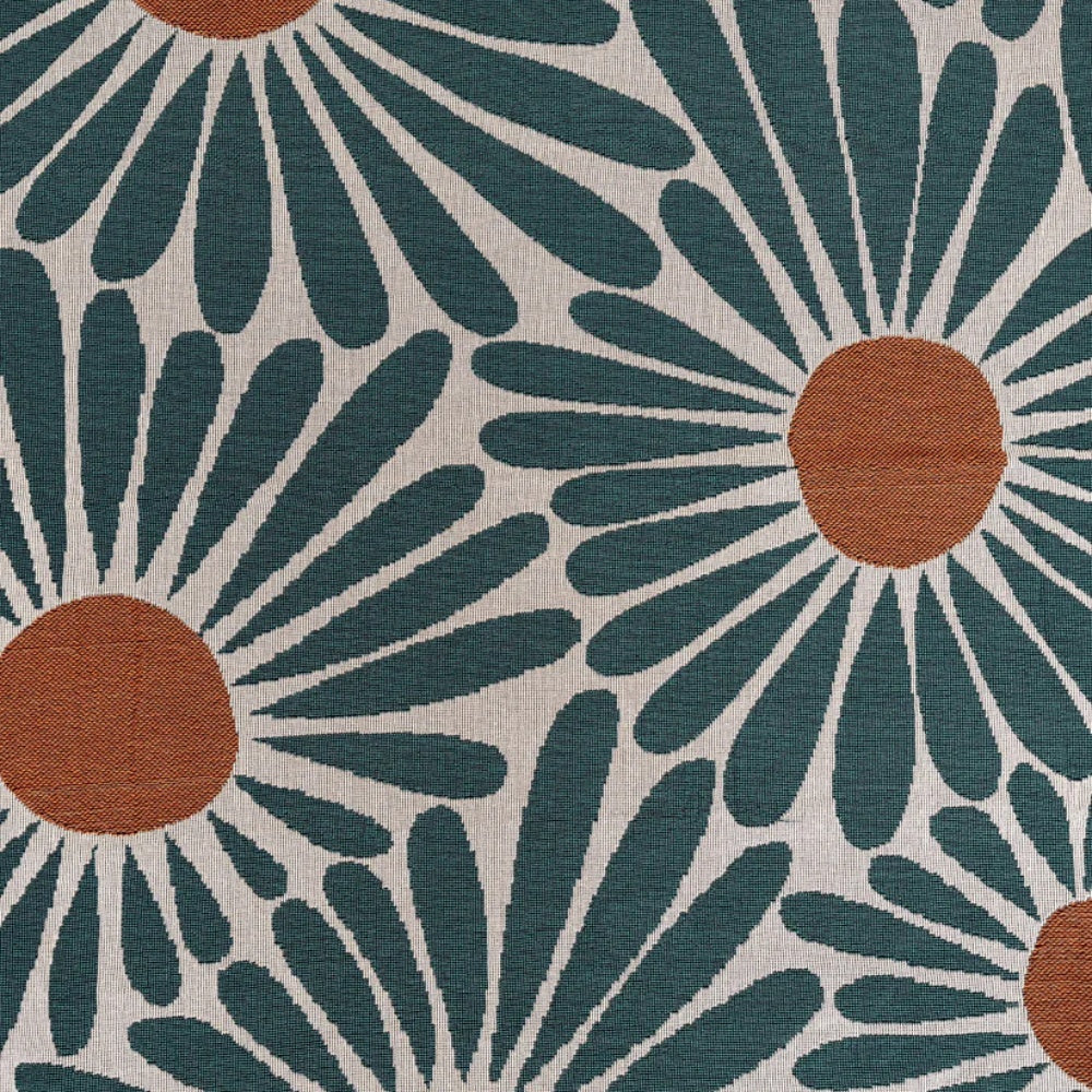 Blomstret vævet margueritplæd