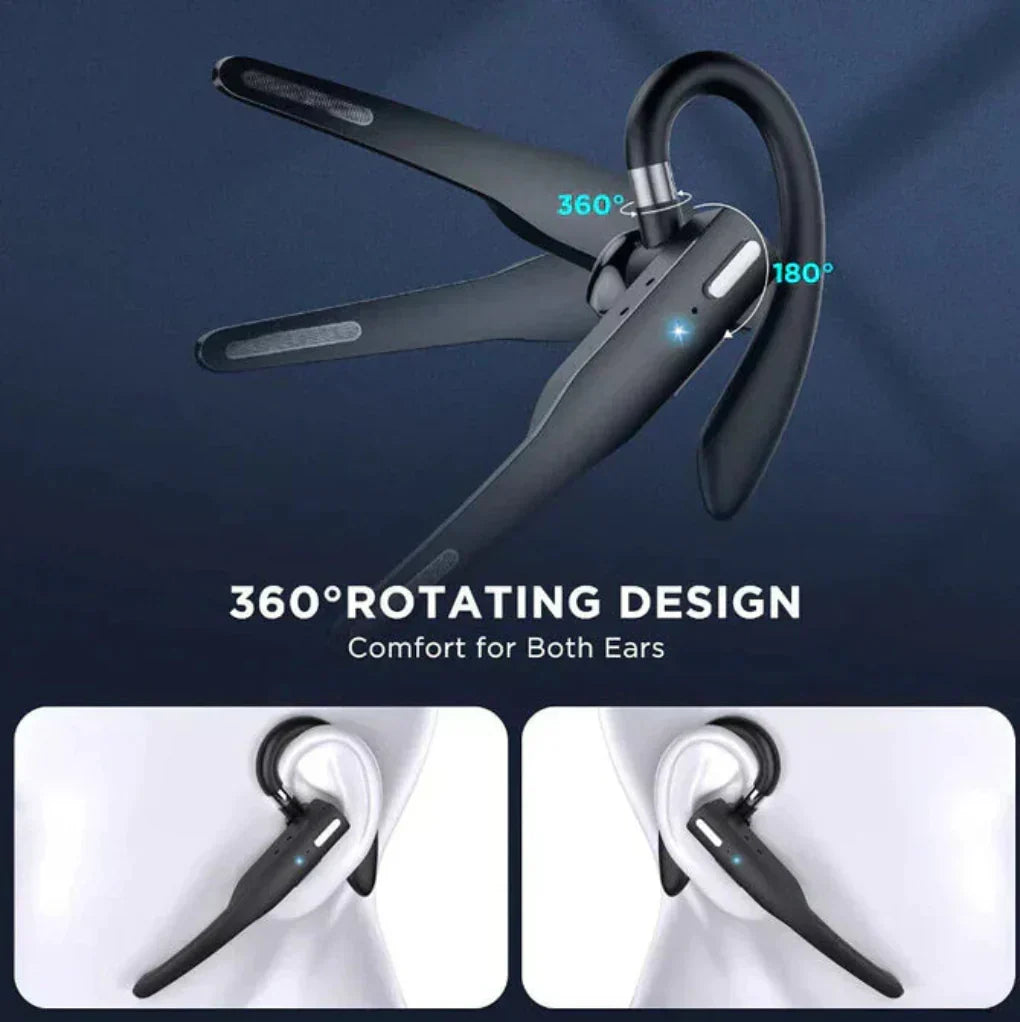 Bluetooth 5.1-headset med ørekrog, støjreducerende
