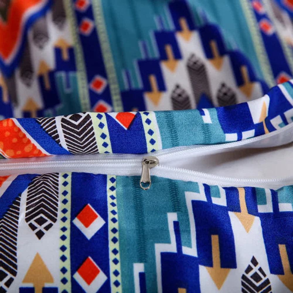 Boho dynebetræksæt med stammeprint