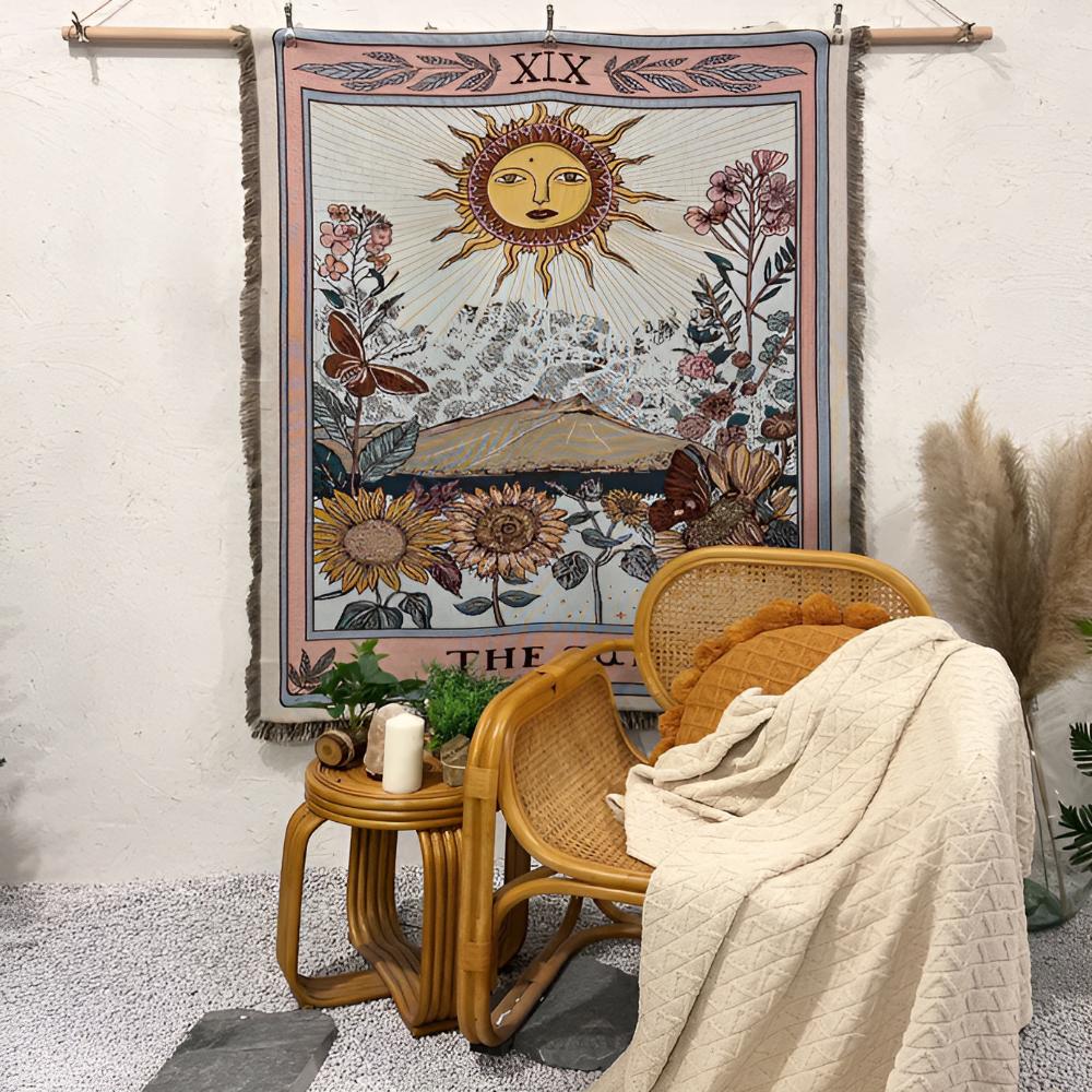 Boho sol-gobelintæppe