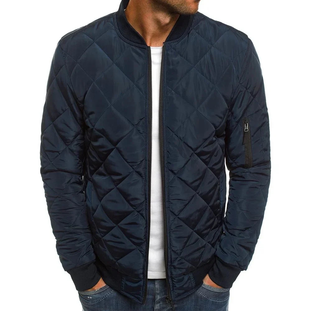 Bomuldsjakke med diamantmønster