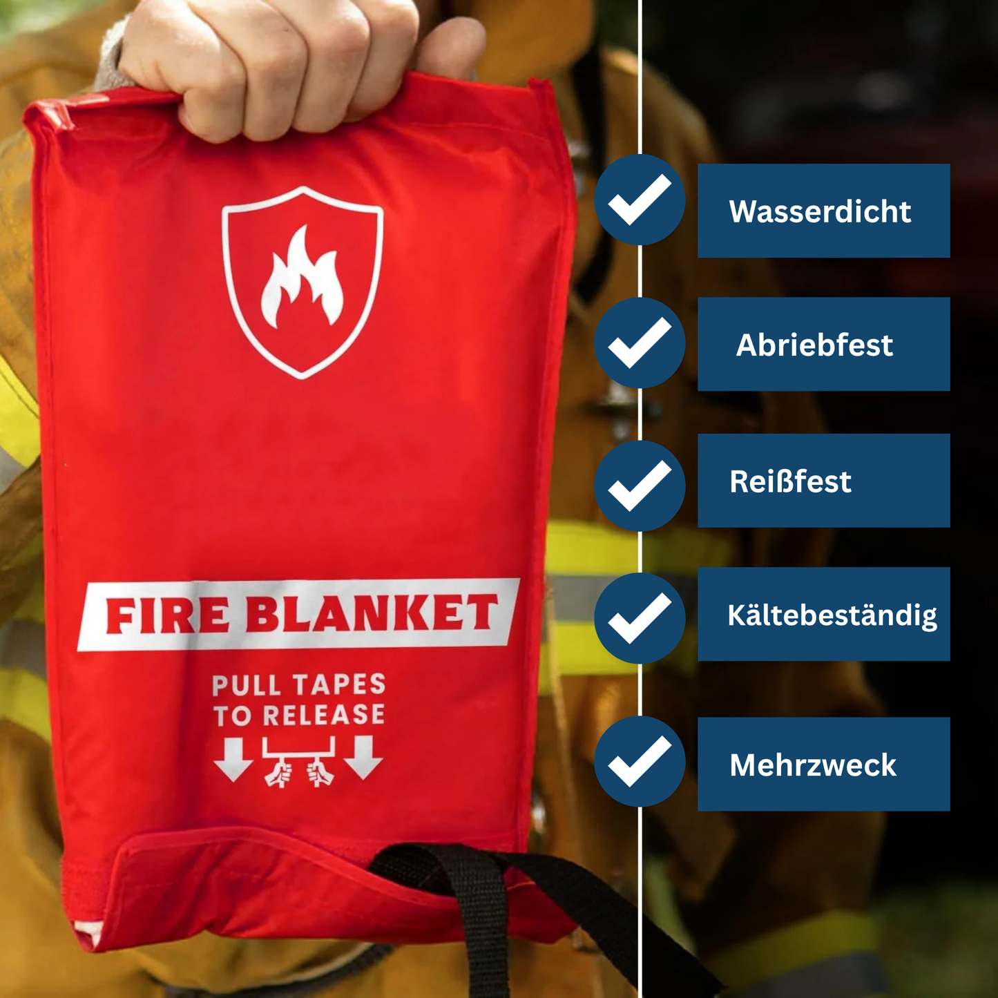 Brandtæppe til nødbrug