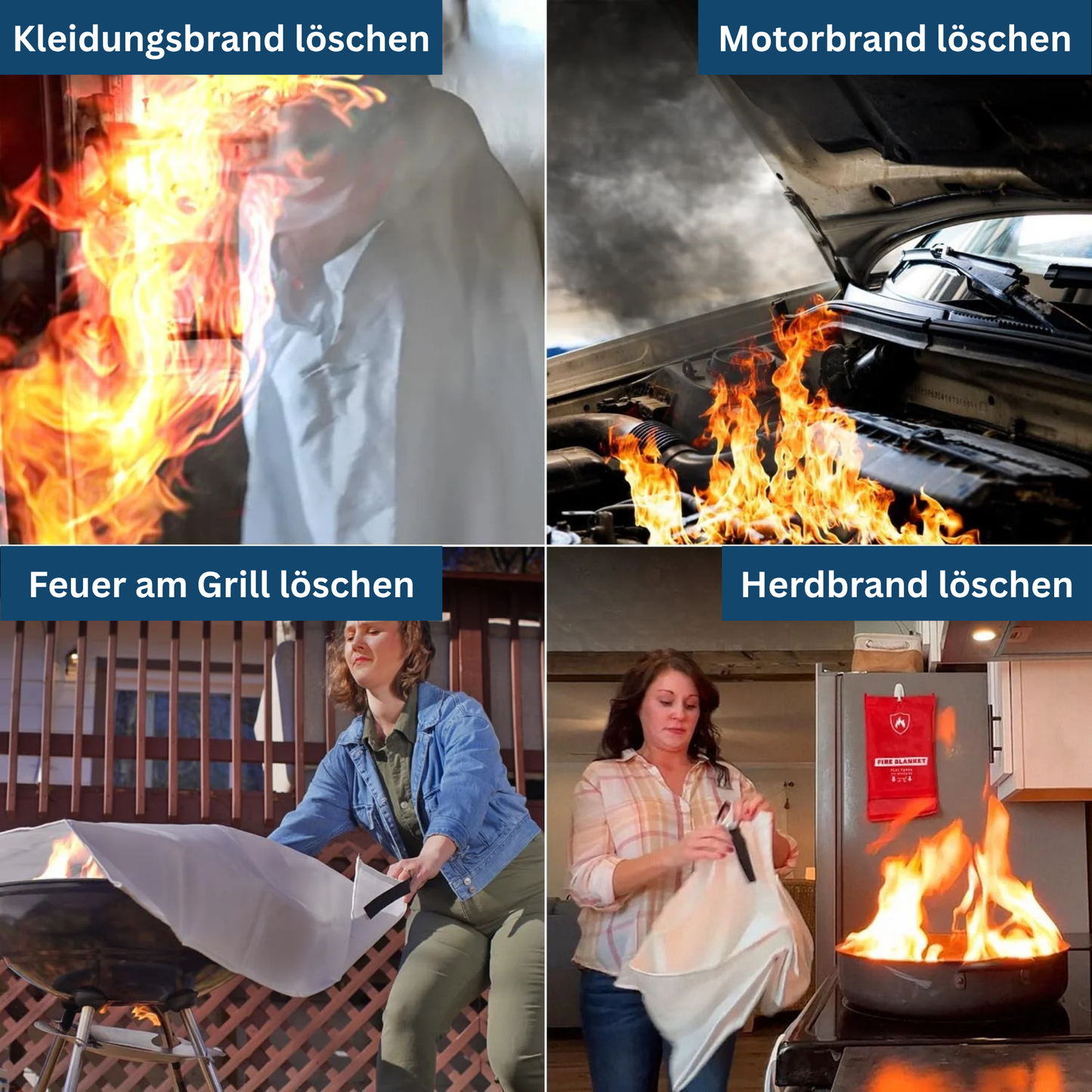 Brandtæppe til nødbrug