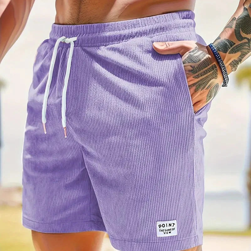 Casual fløjlsshorts til mænd - Relaxed fit med snøre